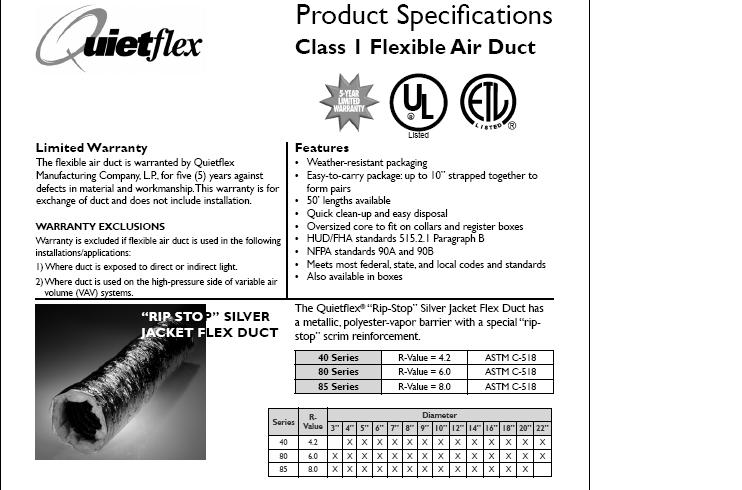 Mobile Home Flexible Duct 12