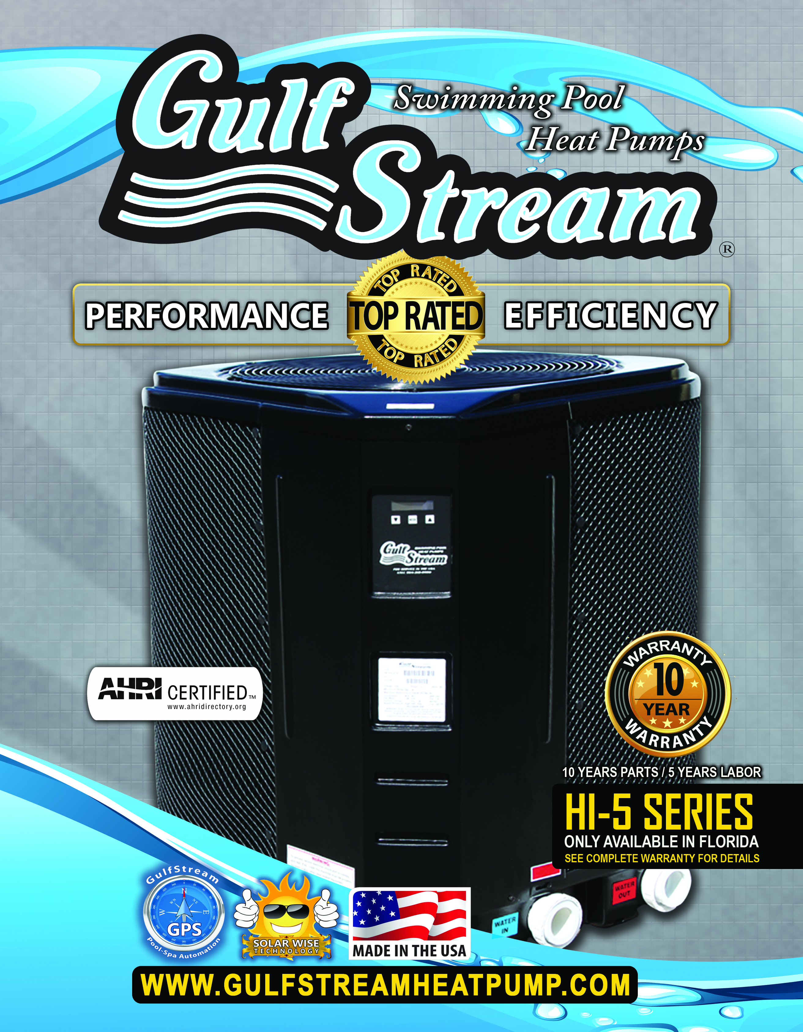 GulfStream Pool & Spa Heat Pump 140,000 BTU Electric Heater HI150-R-A (Florida Only)