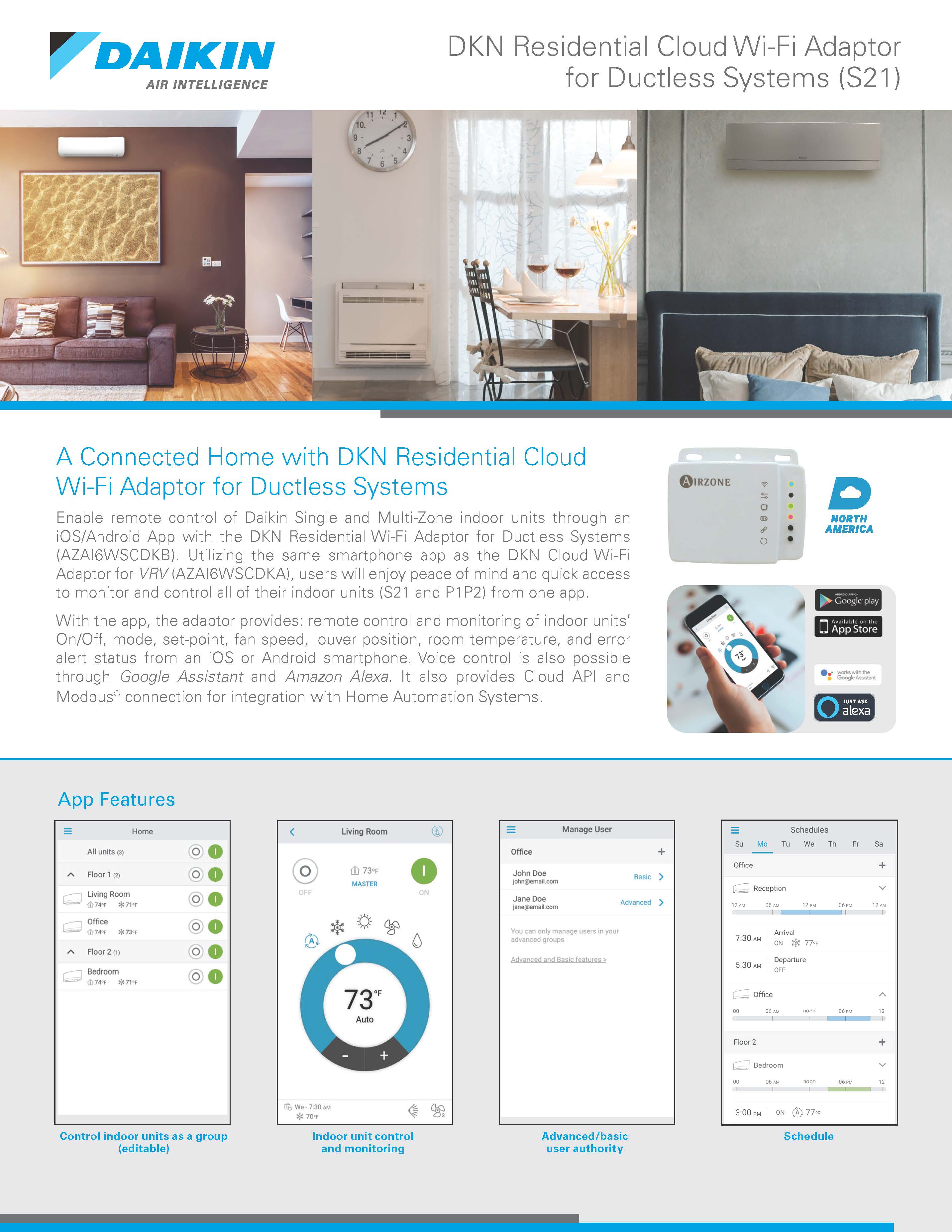 Daikin Mini Split Wireless Interface, AZAI6WSCDKB