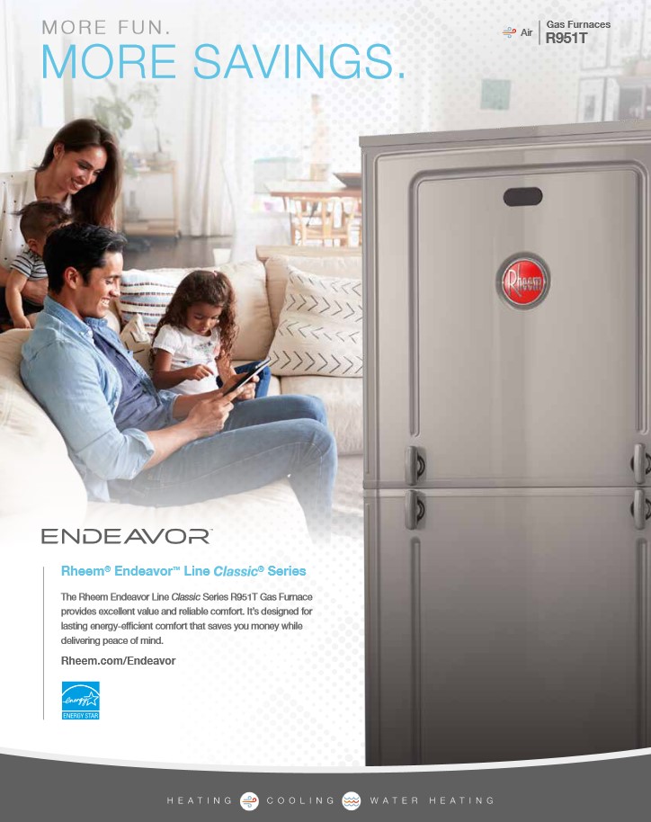 Rheem 95% Single Stage 40K BTU Gas Furnace R951T0403A17M4SNAS