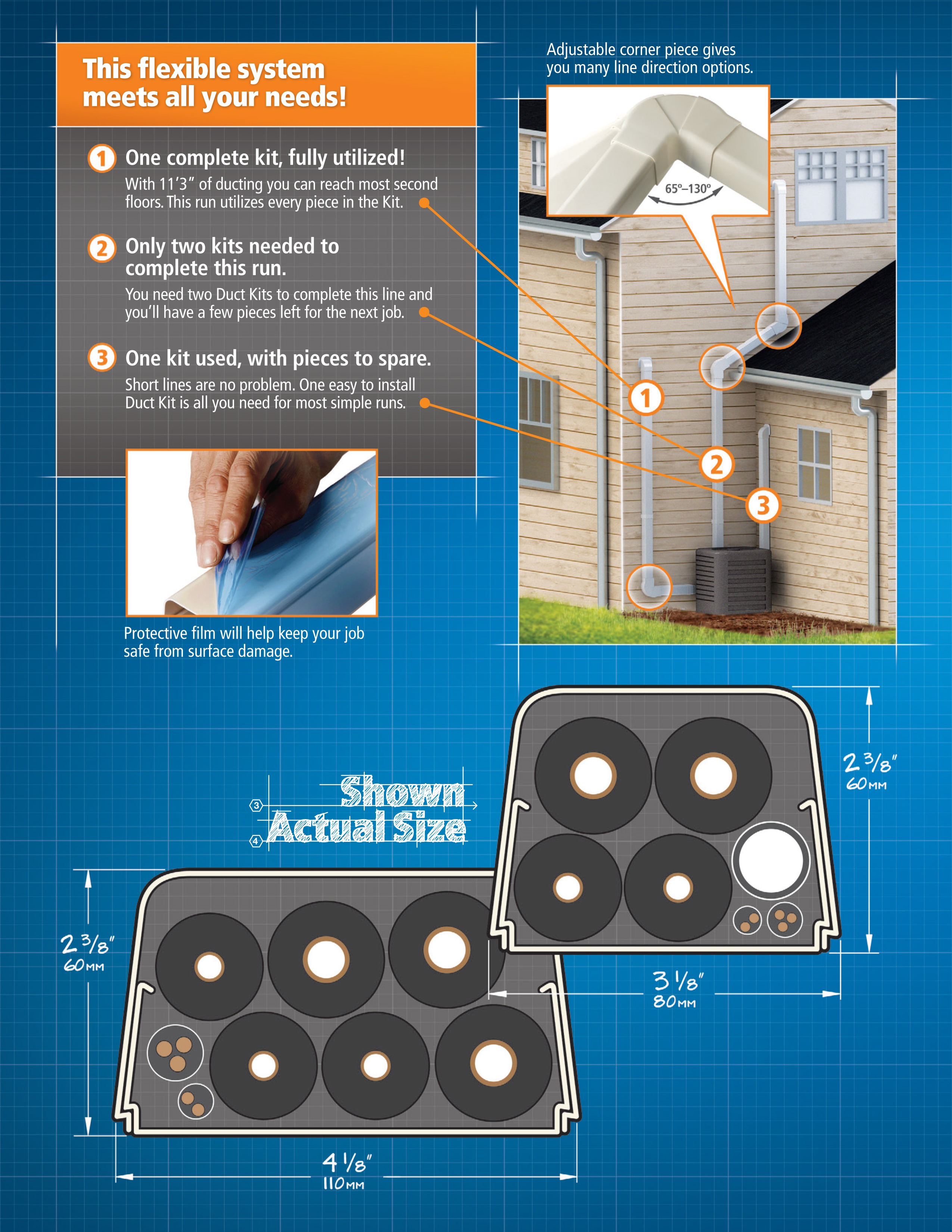 Mini Split PVC Copper Line Cover 4in Boxed UV Resistant Kit Sauermann, ED4000SIUS00