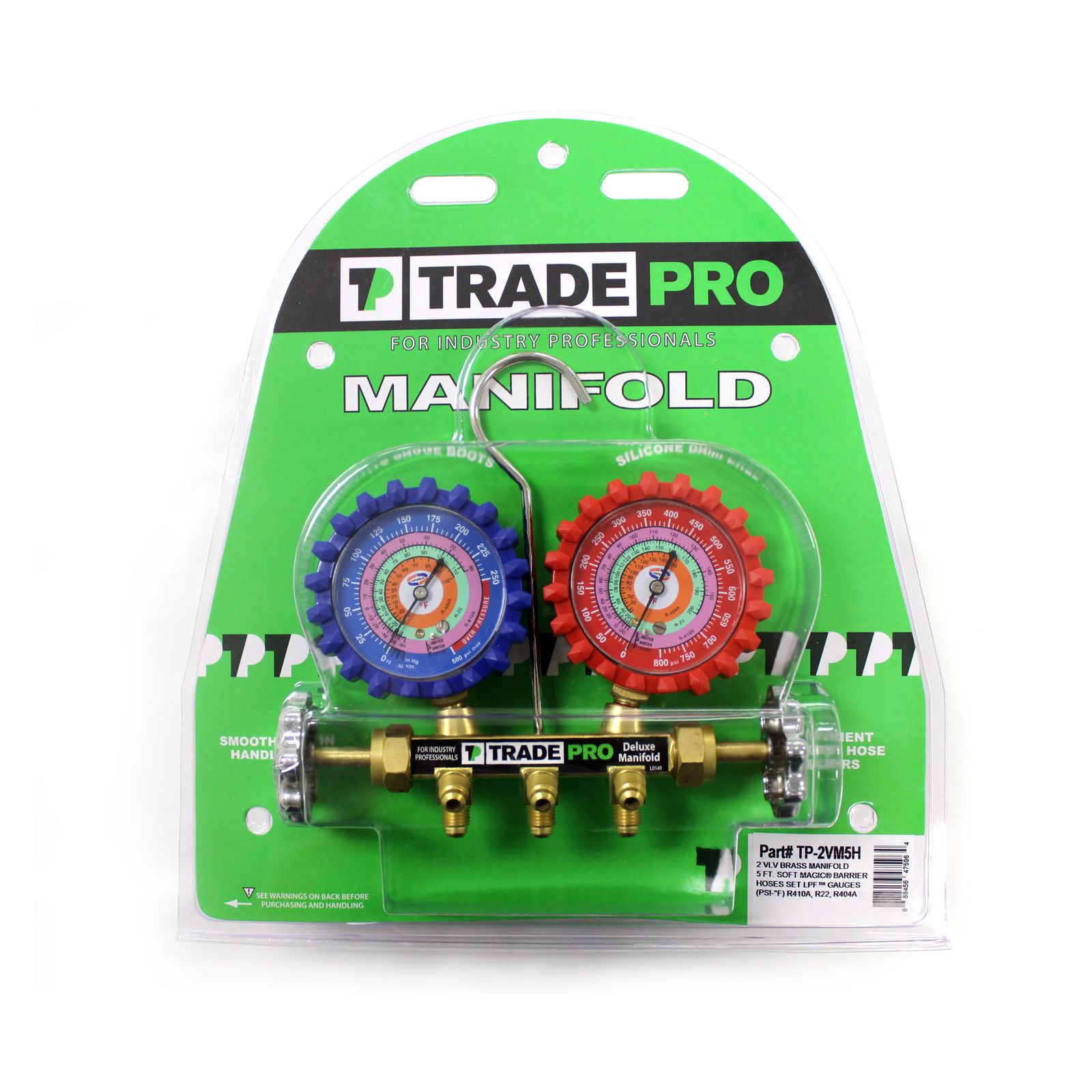 TradePro Manifold Charging Gauges w/ 5' Hoses (T)