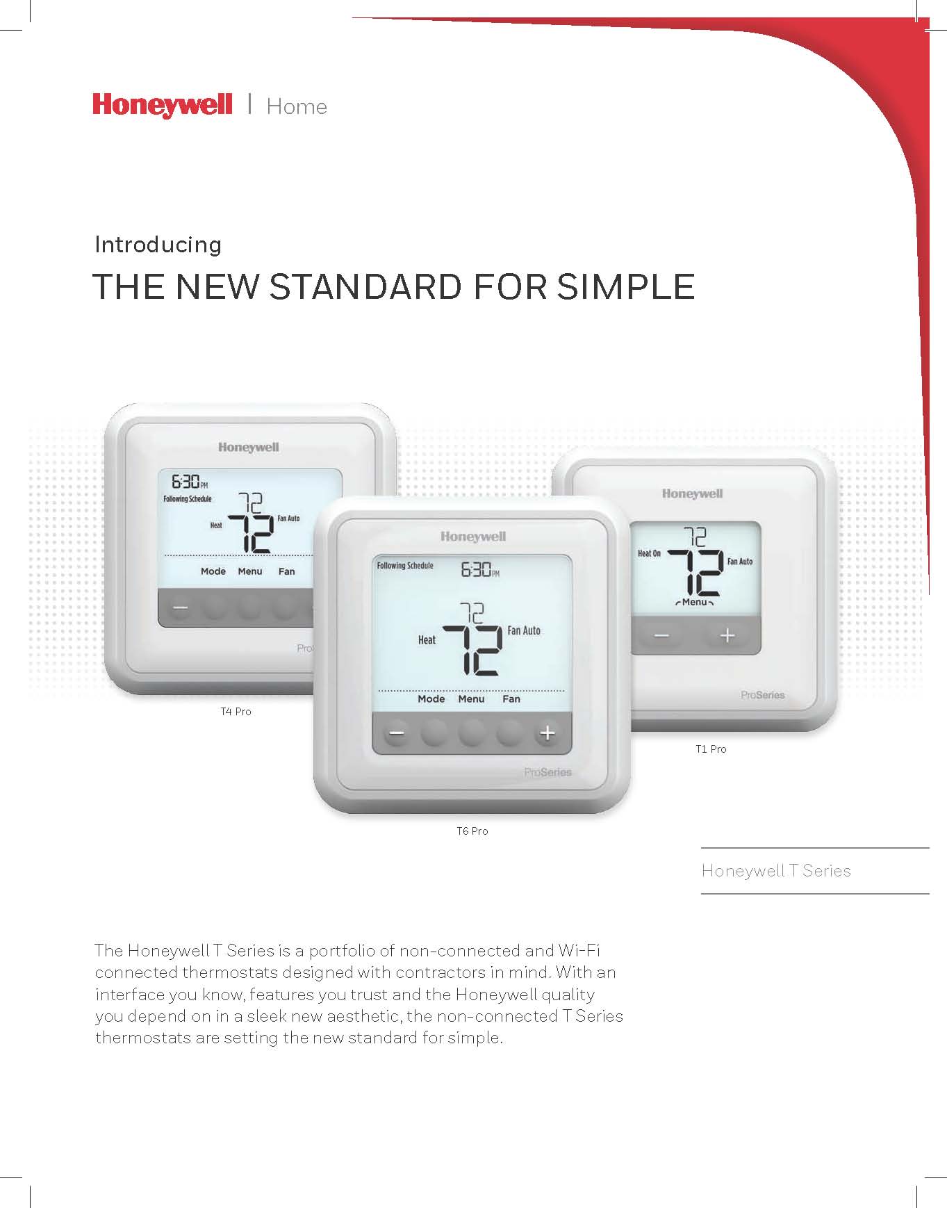 Honeywell Th6210u2001/u T6 Pro Programmable Thermostat Manua