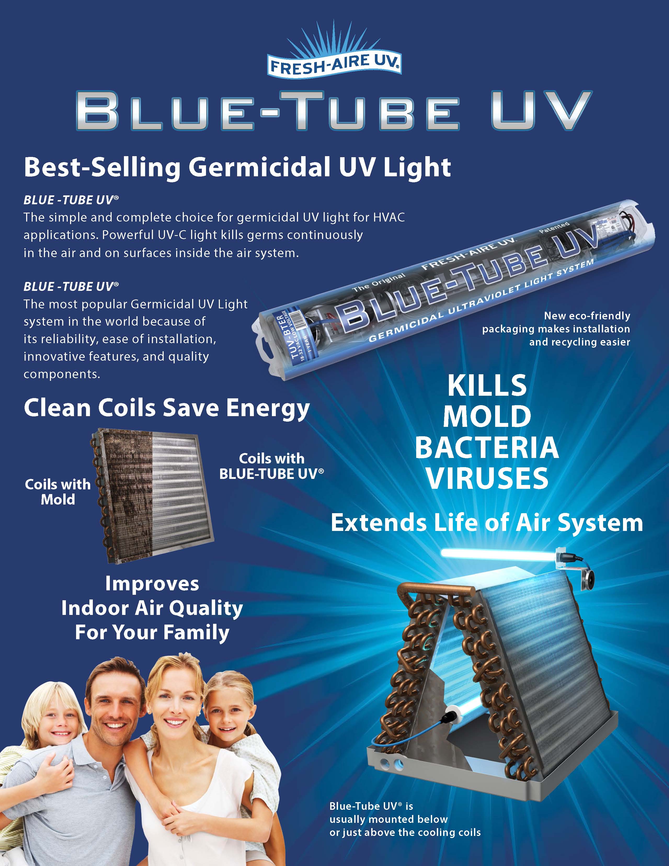 blue tube uv light for hvac