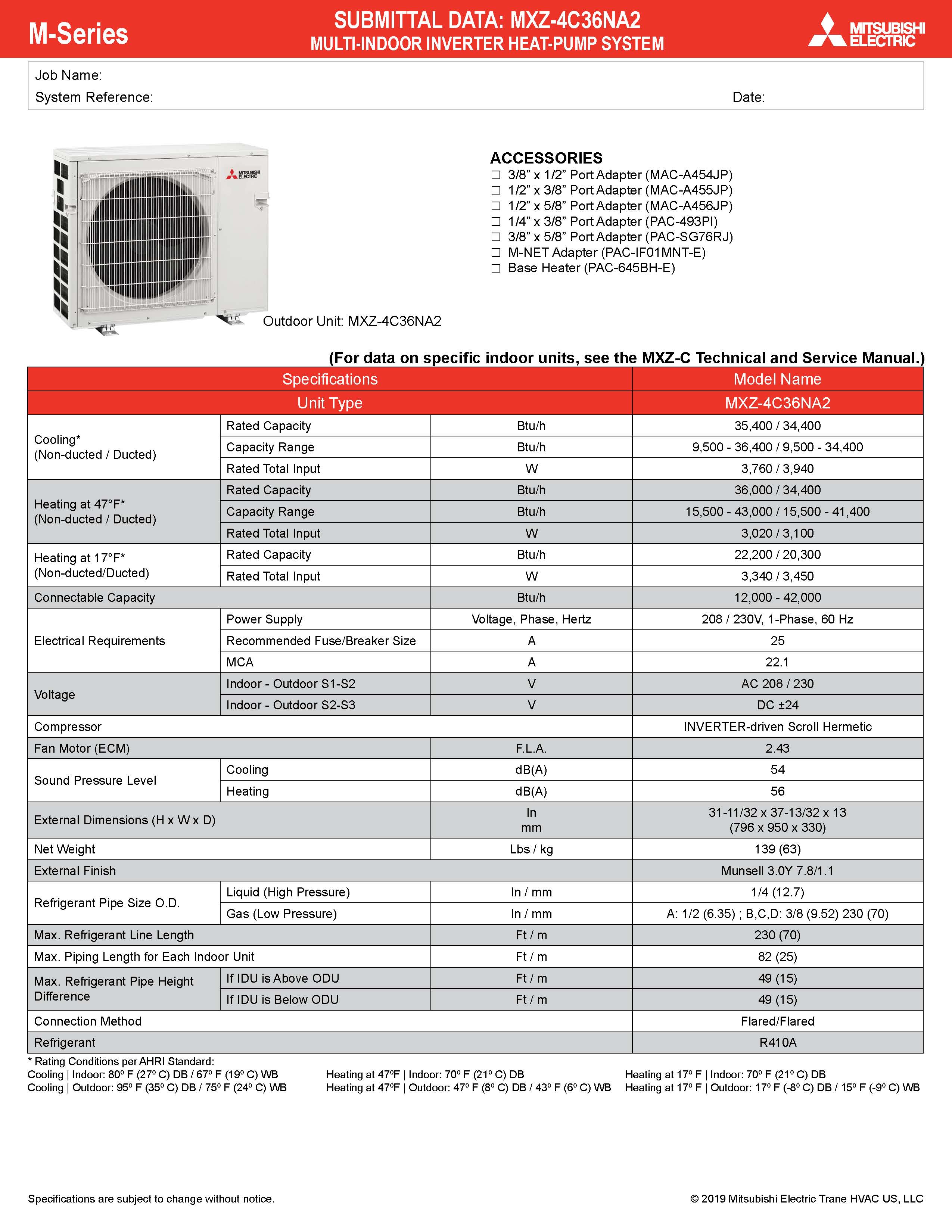 Mitsubishi Mini Split Sizing Chart